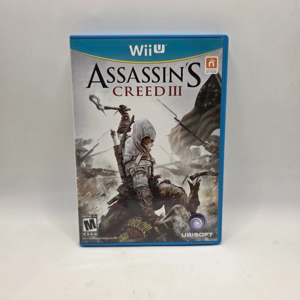 Assassins Creed III Wii U Blue Case Action Adventure‎ Historical Gaming